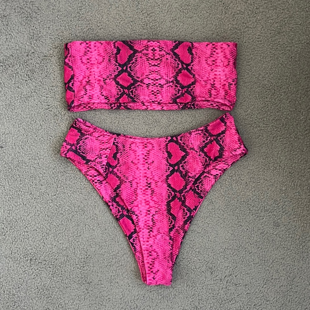 High Waisted Snakeskin Bikini